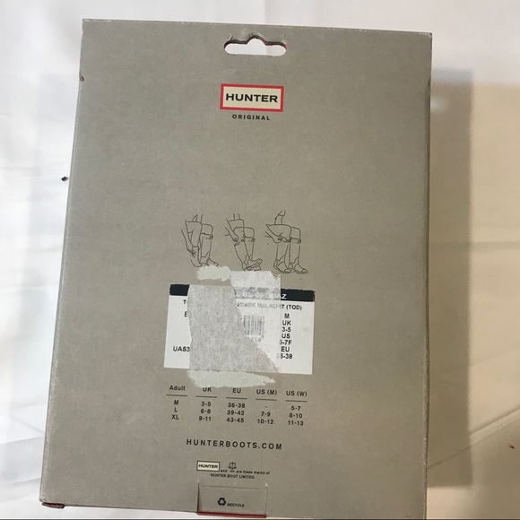 NIB Hunter 'Geometric Dazzle'‎ Original Tall Fleece Welly Socks in Medium - Picture 3 of 8